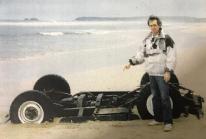 Ronnie Hanney stands by his Land Rover the day after it got stuck.